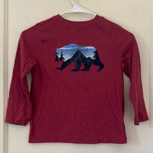 OshKosh B'gosh Boys 6/7 Red Mountain Bear Long Sleeve Tee